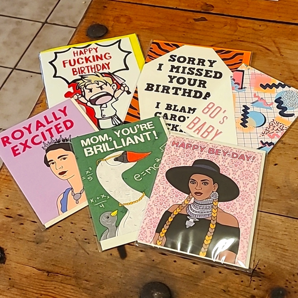 Lot of 6 Funny & Bold Birthday Cards – Mixed Designs